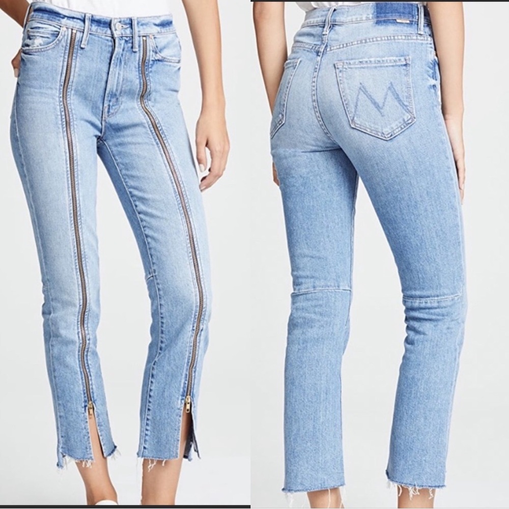 MOTHER Denim High Waisted Rascal Zip Step Fray Misbeliever Jean